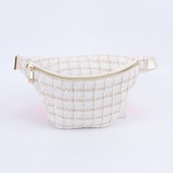 Keymay Wholesale Custom Fashion Checked Fanny Pack Shoulder Bag Plaid Waist Pack Crossbody Women's Chest Bags