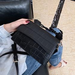 Women Fashion Alligator Hasp&Zipper Crossbody Bags China Wholesale PU Lady Bags Girl Pure Color Button Square Handbag