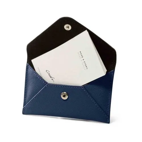 Saffiano leather card case envelope design slim credit card wallet mini wallet card holder
