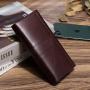 New top layer cowhide long handheld multi card wallet