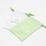 Promotion White Green Cotton Canvas Gift Packaging Skincare Makeup Bag Cotton Dust Pouch With Logo Printed