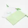 Promotion White Green Cotton Canvas Gift Packaging Skincare Makeup Bag Cotton Dust Pouch With Logo Printed