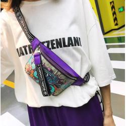 2022 Lady Designer Bag Fashion Painting Graffiti  Zipper Waist Purse for Women Celebrity Casual Cross-slung Chest Bag
