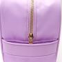 Keymay Stock No MOQ 5 Colors Lilac Clear Bag with Patches Personal LOGO STUFF Travel Makeup Toiletry Bag Zipper Pouches Custom