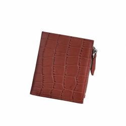 Croco leather women wallet with zipper vegan croco leather card holder wallet for women