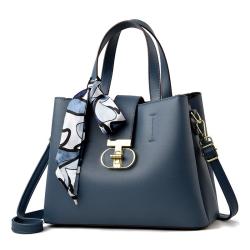 Silk Scarves Shoulder Crossbody Pure Color Fashion Lady Bag Large Capacity Pu Women Shoulder Bag