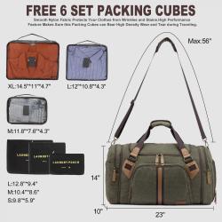 LOVEVOOK Custom Design Canvas overnight bags Large Expandable weekender Travel Bag 7pcs men Duffel Bag With Shoes Compartment