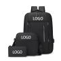 Custom 3pcs/set Work Bag College School Daypack Travel Knapsack Business Backpack Set with Laptop Compartment