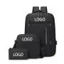 Custom 3pcs/set Work Bag College School Daypack Travel Knapsack Business Backpack Set with Laptop Compartment