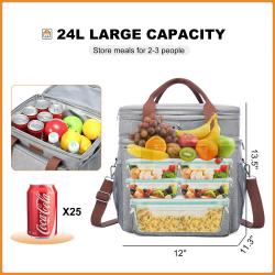 LOVEVOOK factory PEVA eco-friendly insulated cooler backpack 24L thermal ice food delivery picnic bag men women lunch cooler bag