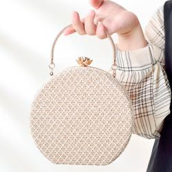 High Sense Fashion New 2022 Dinner Bag Women's One Shoulder Messenger Portable Chain Bag Acrylic Personalized Round Bag