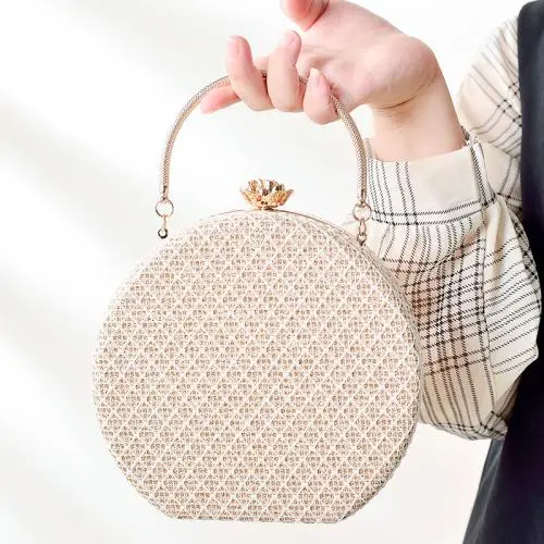 High Sense Fashion New 2022 Dinner Bag Women's One Shoulder Messenger Portable Chain Bag Acrylic Personalized Round Bag