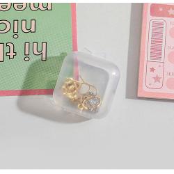 SN025 Mini Jewelry Storage Box Transparent Small Square Pill Storage Container Storage Box for Jewelry Earplug Battery