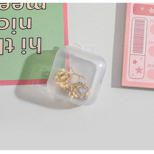 SN025 Mini Jewelry Storage Box Transparent Small Square Pill Storage Container Storage Box for Jewelry Earplug Battery