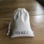 8 ounces White Canvas Cotton Drawstring Bag With Custom Logo Jewelry Pouch