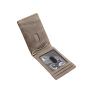 Genuine Leather RFID Blocking Bifold ID Clip Wallet Slim Metal Wallet Money Clip