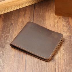XL300 Handmade Men's Genuine Leather Short Wallet Soft Comfortable Purse Gift Packaging Box Card Holders Accept Customized Logo