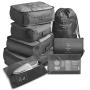 Gelory Custom Logo Multifunctional Travel Bag Waterproof Luggage Set Portable Packing Cubes Travel Luggage Organizer 8 pcs Set