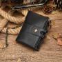 CST-002 Hot Selling Fashion Real Genuine Leather Men Wallet Pocket Card Purse Men Cool Wallet Chain Buckle Type RFID Anti-theft
