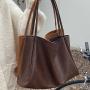 Trendy Autumn Shoulder Tote bags women big brown handbags ladies Luxury Casual Totes shoulder purse designer leather bags