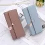 Frosted Leaf Buckle Ladies Purses Wallets Large Capacity Women Wallet Luxury Ladies Purse Pure Color Custom Wallet