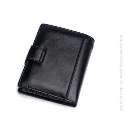 Large Capacity Full Grain Leather Foldover  Wallet With Coin Pocket For Men