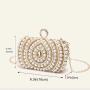 Custom Fashion Womens rhinestone hand bags clutch bridal purse with BIG pearls beads pearl evening party bag sac tendance 2024