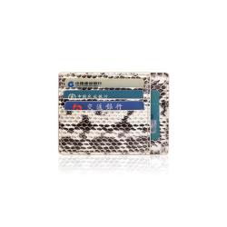 Luxury New Designer Embossed Pattern Snake Leather Card Holder Minimalist Genuine Leather ID Card Case Unisex Money Clip