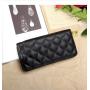 HR149 New Fashion Zipper Women's Card Billfold PU Lingge Zipper Women's Long Wallet Simple and Generous Lady Holding Wallet