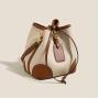 2024 Custom Luxury Genuine Leather Shoulder Bucket Bag For Women Drawstring Purse