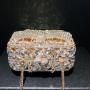 New bow gift box with diamond inlaid small square bag evening bag