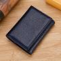 OEW008 Genuine Leather Tri-fold Card Holder Organ Type Lychee Pattern Wallet Purse Credit Card Case Business Bank ID Holders