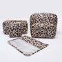 Keymay Custom Waterproof Snacks Mom Glam Leopard  Toiletry Bag Organizer Makeup Storage Flat Pvc Cosmetic Bag Makeup Travel Bag