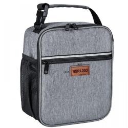 Custom Logo Printed High Quality Black Small Size Aluminum Foil 660D Thermal Insulated Food Pouch Lunch Box Cooler Bag