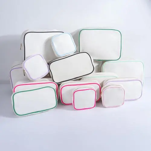 Keymay RTS Fast Shipping Low Moq Mujlti-Color Canvas Zipper Pouch Canvas Makeup Brush Bag Canvas Cosmetic Bag with Zipper