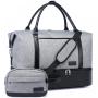 LOVEVOOK 2pcs Travel Duffle Weekender Bags for Men with Shoe Compartment Carry on Overnight Bag Gym Duffel Bag with Wet Pocket