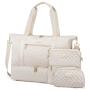 LOVEVOOK Waterproof Quilted 3pcs Overnight Duffle Bag & Wet pocket Gym Duffel handbag with Toiletry Bag Women Travel Duffel Bag