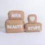 Keymay Embroidered Pearl Letter Patch Cute Toiletry Bag Waterproof Pouch Zipper Nylon Makeup Bags Travel Cosmetic Bag