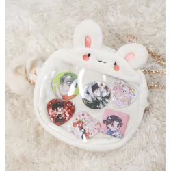 Leather Clear Kawaii Ita Bag Backpack Pin Display Transparent Rucksack Women Shoulder Bag Bunny Girls Japanese Lolita Backpack