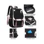 Multifunctional Teenage Oxford School Bags Backpack Junior High School Students Bookbag Outdoor Daypack With Usb Charge Port