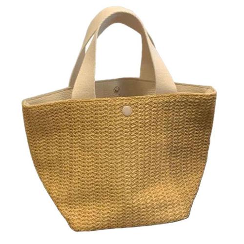 ZR435 Women Woven Bag Carrying New Seaside Summer Beach Vacation Versatile Retro Handbag Girl Bag Woolen Cloth Shopping Bag