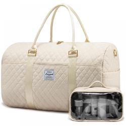 LOVEVOOK 2 in 1 Quilted Travel Weekender Duffel Bag Ladies Fitness Gym Sports Duffles Hospital Maternity Carry on Overnight Bags