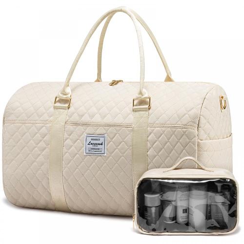 LOVEVOOK 2 in 1 Quilted Travel Weekender Duffel Bag Ladies Fitness Gym Sports Duffles Hospital Maternity Carry on Overnight Bags
