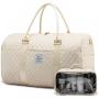 LOVEVOOK 2 in 1 Quilted Travel Weekender Duffel Bag Ladies Fitness Gym Sports Duffles Hospital Maternity Carry on Overnight Bags