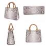 Sac A Main Mode Bolsa De Mao Custom Bamboo Handle Luxury Genuine Snake Skin Leather Women Shoulder Bag Handbag For Women Luxury