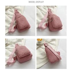 KBW432 Women Corduroy Waist Bag 2023 New Casual Lightweight Shoulder Bag High Quality Simple Crossbody Chest Bag For Lady