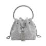 2024 Custom Crystal Diamond Drawstring Bucket Bag Purse For Women Evening Handbag