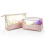 Custom Waterproof PVC Travel Women Toiletry Makeup Bag Custom Logo Holographic TPU Make Up Cosmetic Packaging Bags Or Pouches