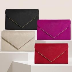 Women Faux Suede Envelope Evening Clutch Bags Formal Party Clutches Wedding Purses Cocktail Prom Clutches