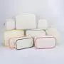Low MOQ Wholesale Stock Multi Colors Zipper Christmas Cosmetic Bag Outdoor Travel Portable Cute Elegant Girls Canvas Makeup Bag